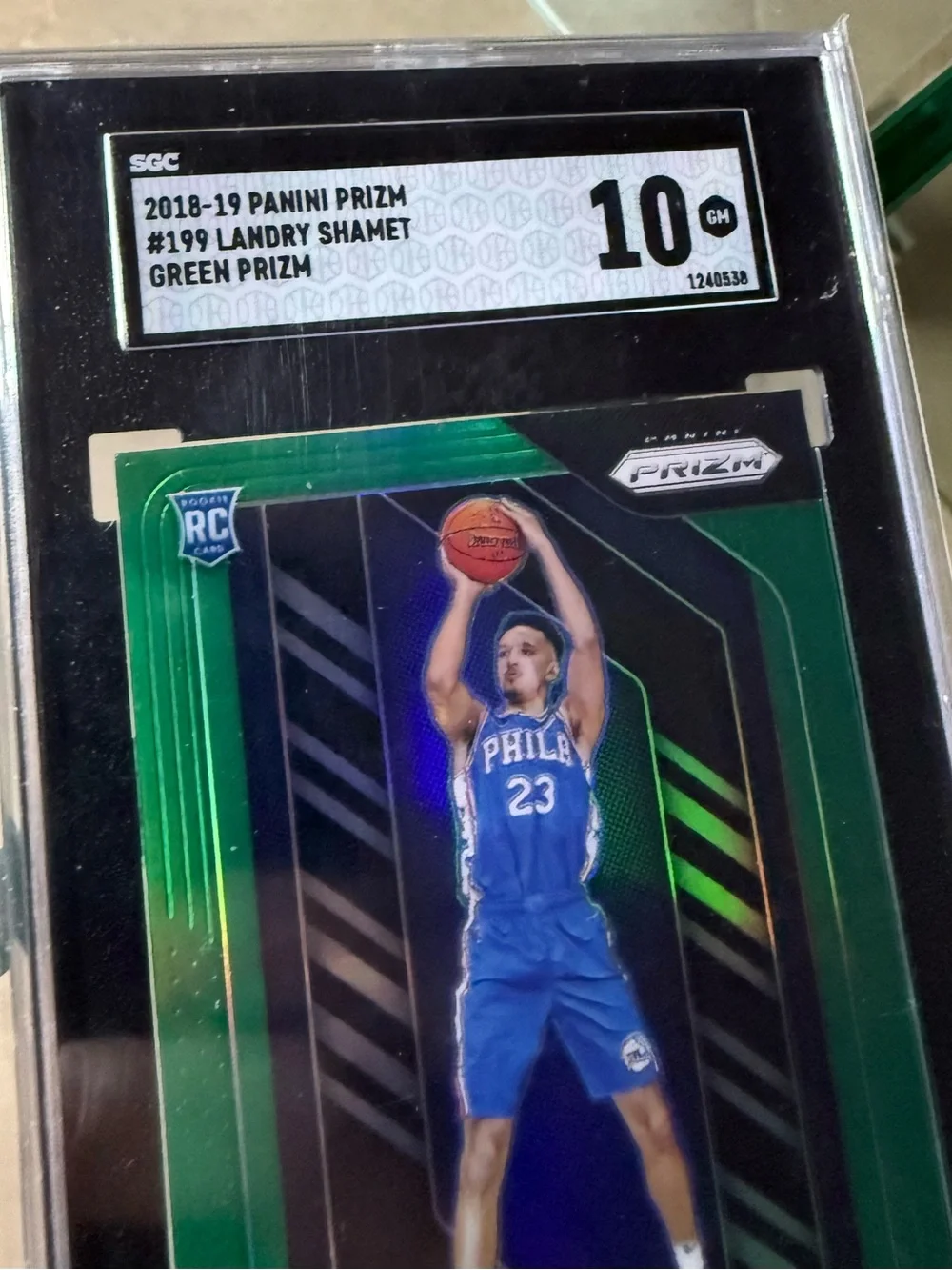 SGC 10 Graded 2018-19 Panini Prizm - Landry Shamet #199 Green Prizm (RC) rookie
